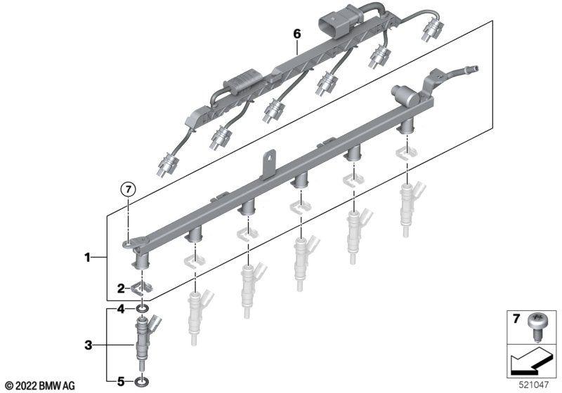 Niederdruckrail / Injektor