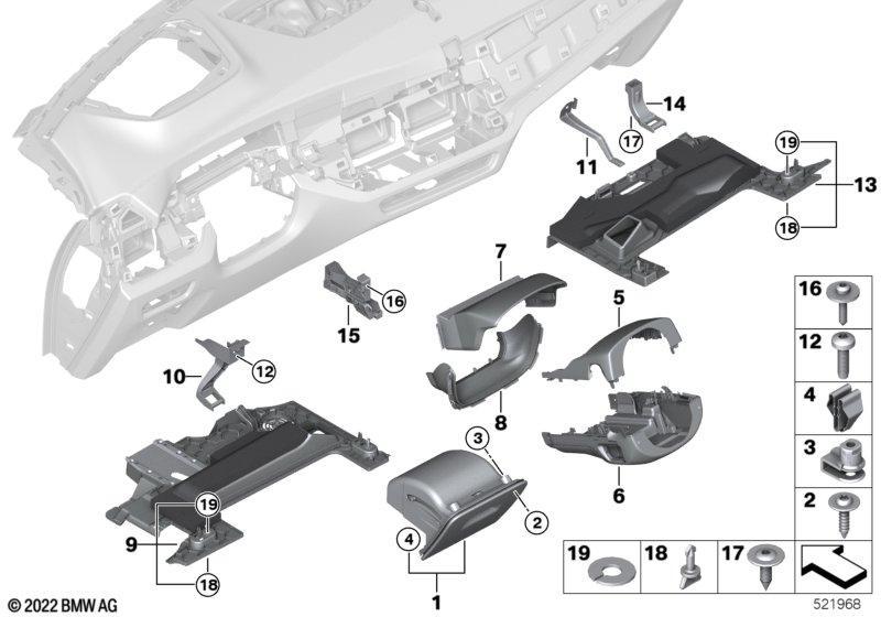 Anbauteile Instrumententafel unten