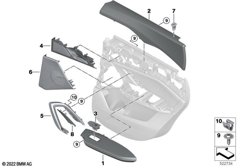 Anbauteile Türverkleidung hinten