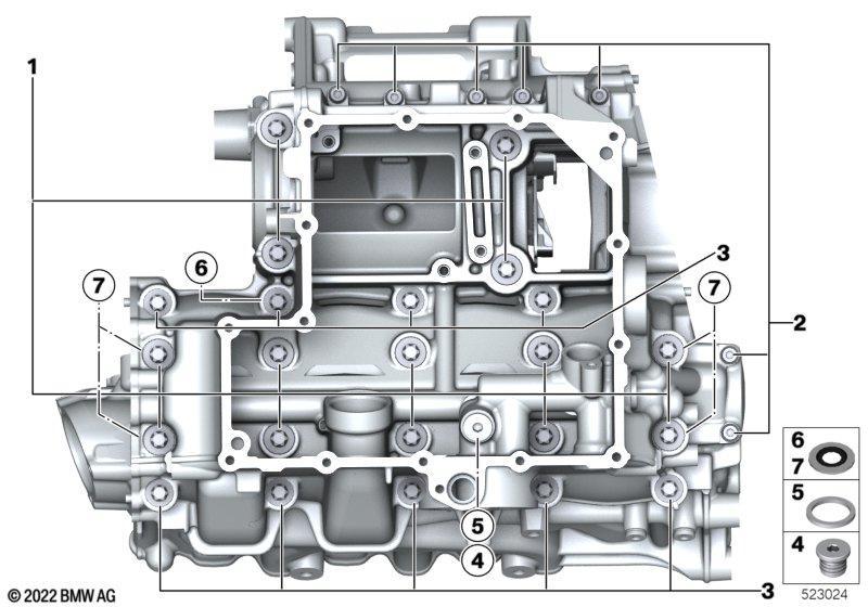 Motorgehäuse Verschraubung