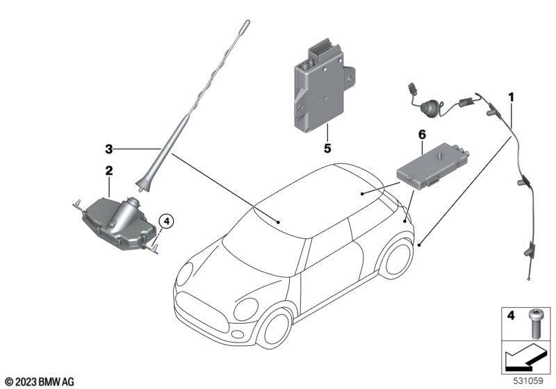 Einzelteile Antenne