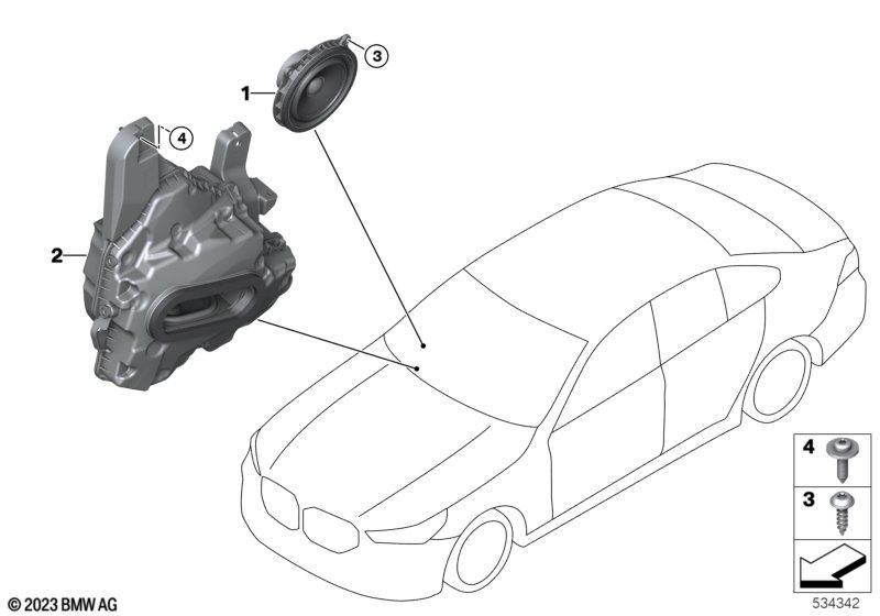 Einzelteile Stereo System Tür vorne