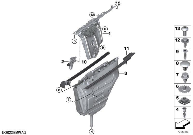 Türfenstermechanismus hinten