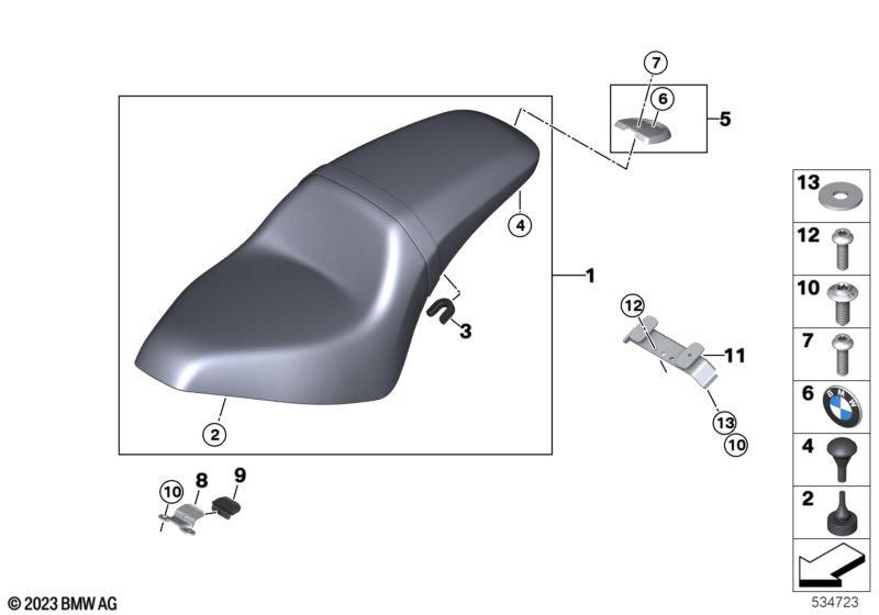 BMW Motorrad 52537109361 Sitzbank Espresso/schwarz - LEEBMANN24 