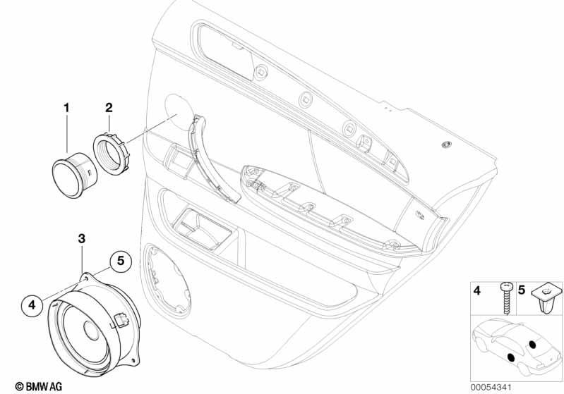 Einzelteile HiFi System Tür hinten