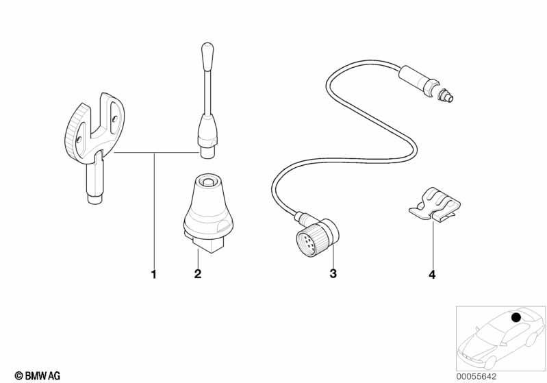 Einzelteile Dachtelefonantenne