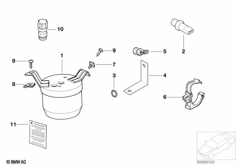 Trocknerflasche/Druckschalter/Kleinteile