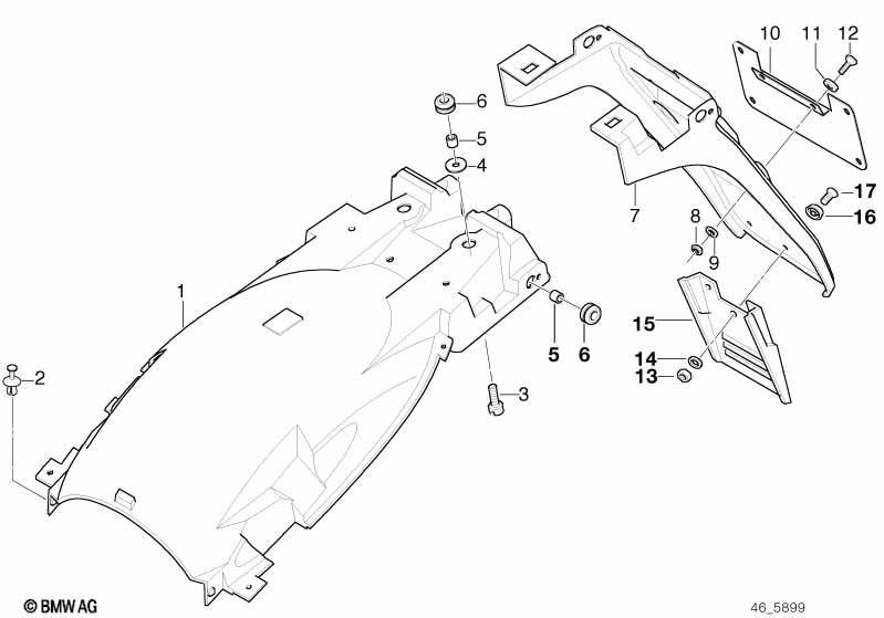 Radabdeckung hinten Kennzeichenträger