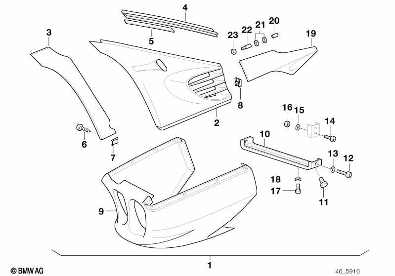 Satz Anbauteile M.Verkleidung grundiert