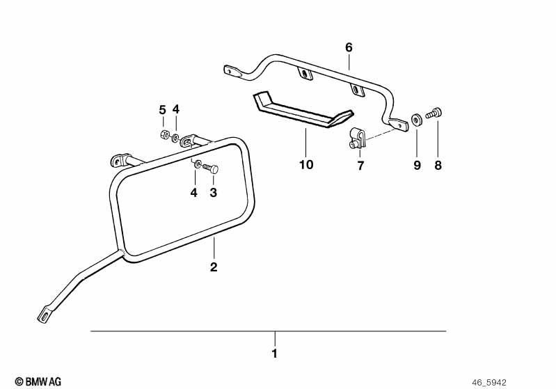 Kofferhalter für Auspuffanlage niedrig