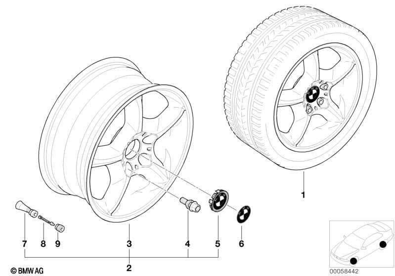 BMW LM Rad Sternspeiche 57