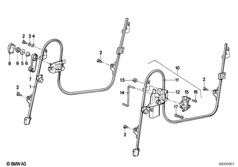 Türfenstermechanismus hinten