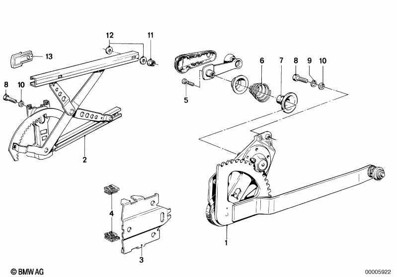 Türfenstermechanismus hinten