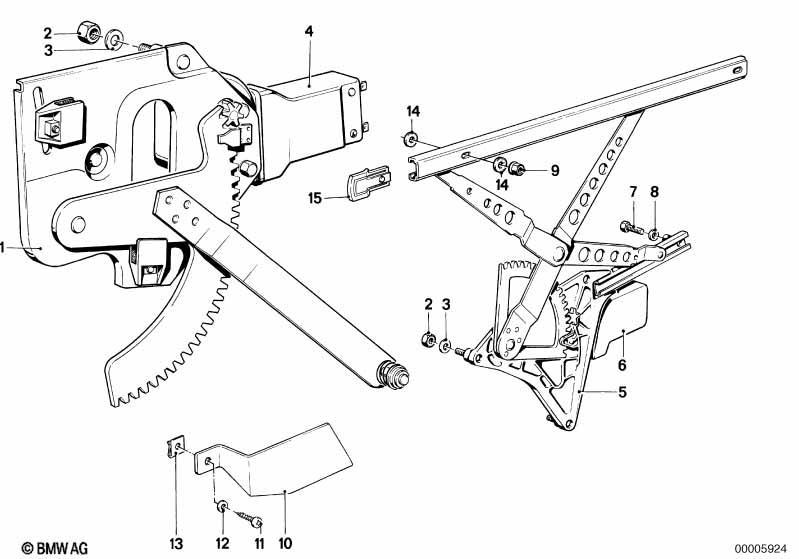 Türfenstermechanismus hinten