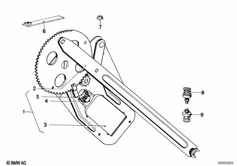 Türfenstermechanismus hinten