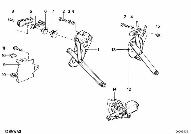 Türfenstermechanismus hinten