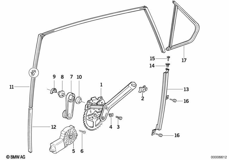 Türfenstermechanismus hinten