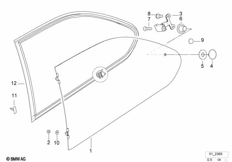 Türfenstermechanismus hinten