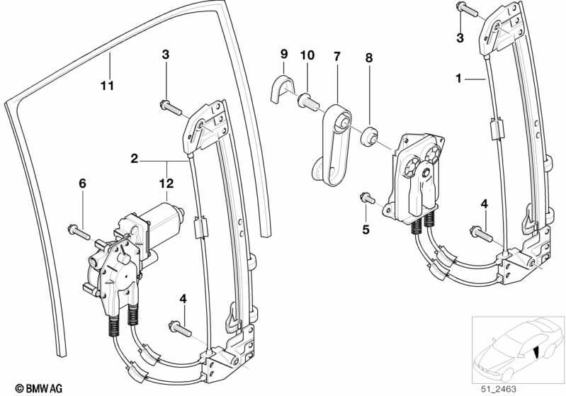 Türfenstermechanismus hinten