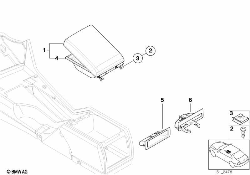 Anbauteile Mittelkonsole hinten