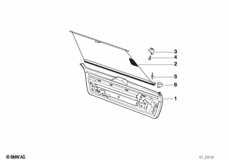 Verkleidung Heckklappe/Sonnenschutzrollo