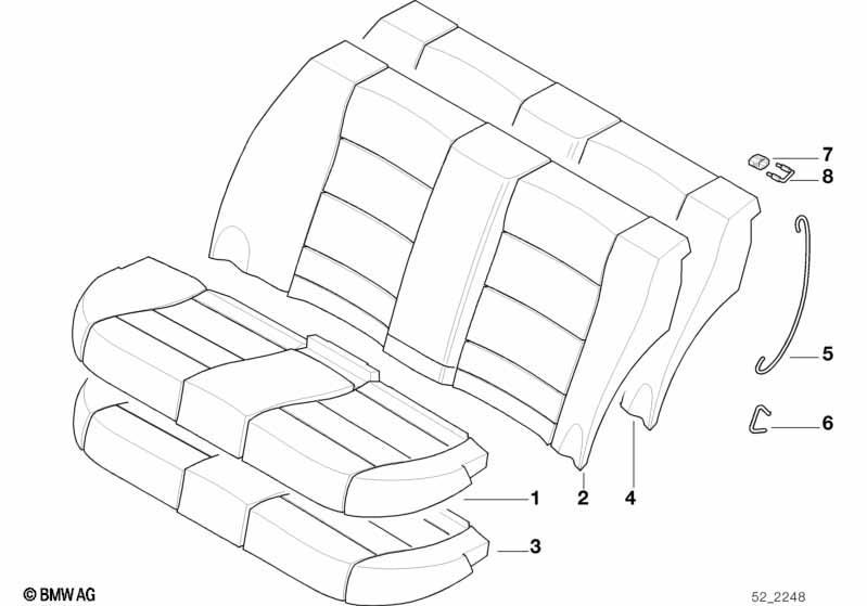 Sitz hinten Polster und Bezug Basissitz