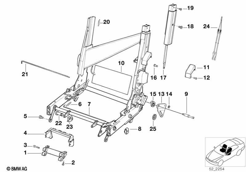 Elektr. verstellbarer Sitz Einzelteile