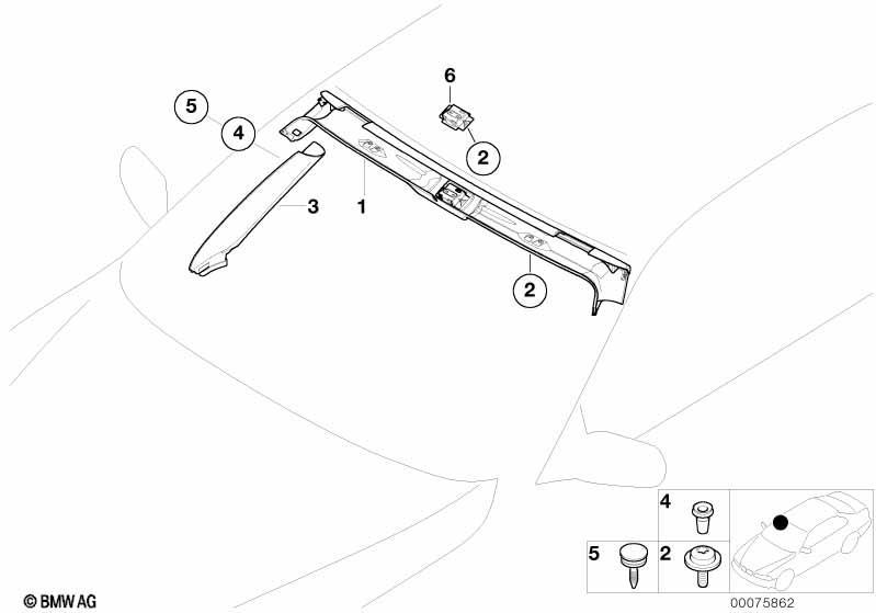 Verkleidung A-Säule / Windlauf innen