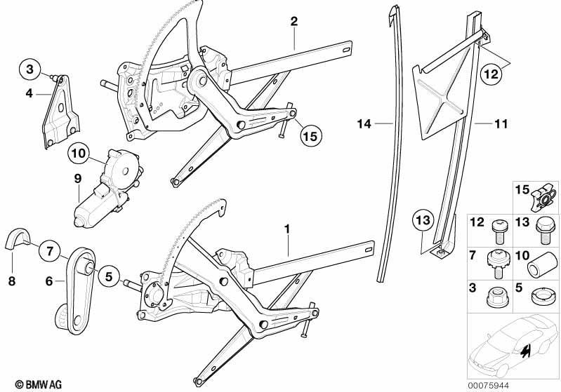 Türfenstermechanismus vorn