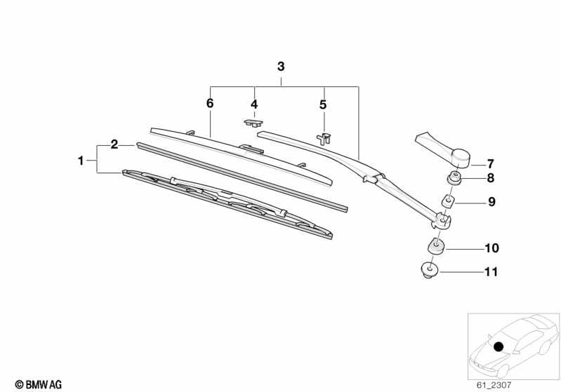 Wischarm/Wischblatt links