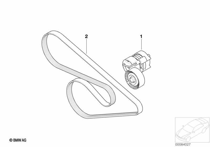 Riementrieb für Wasserpumpe/Generator