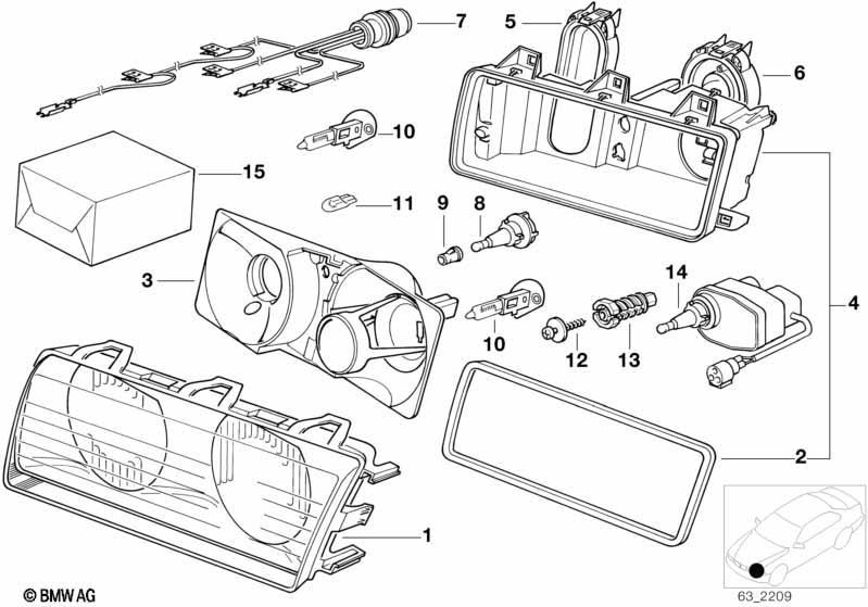 Einzelteile Scheinwerfer Bosch