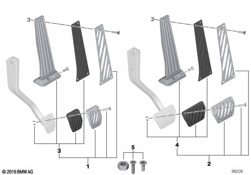 Pedalauflagen Aluminium