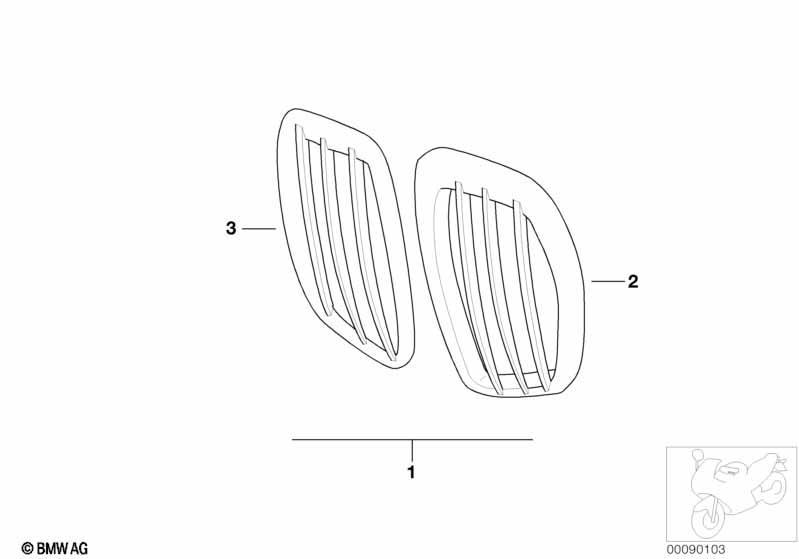 Satz Einlassgitter chrom