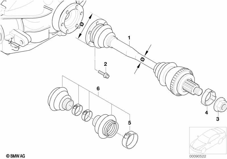 Abtriebswelle mit Kugelkäfig