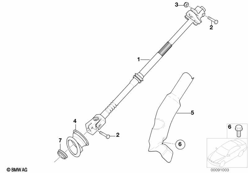 Lenksäule-Lenkspindel unten