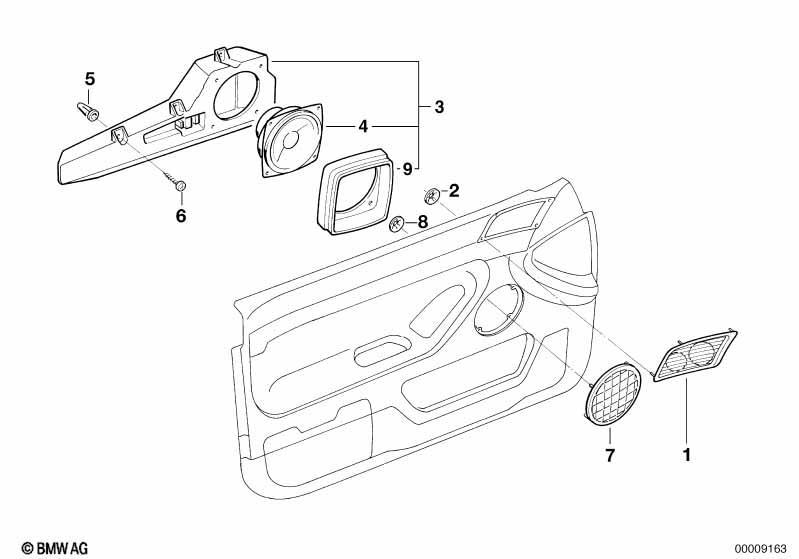 Einzelteile Tür vorne Stereo System