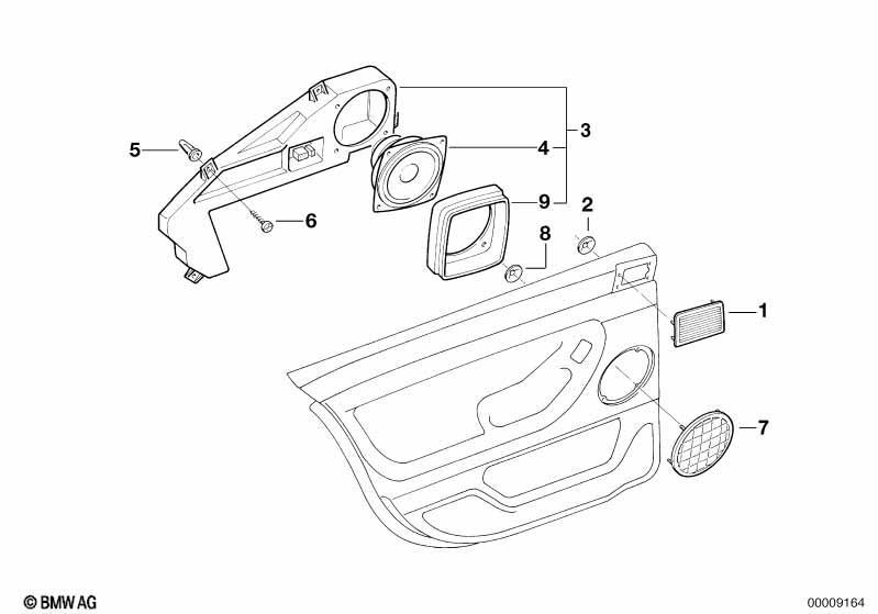 Einzelteile Tür hinten Stereo System