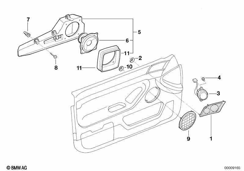 Einzelteile HiFi System Tür vorne