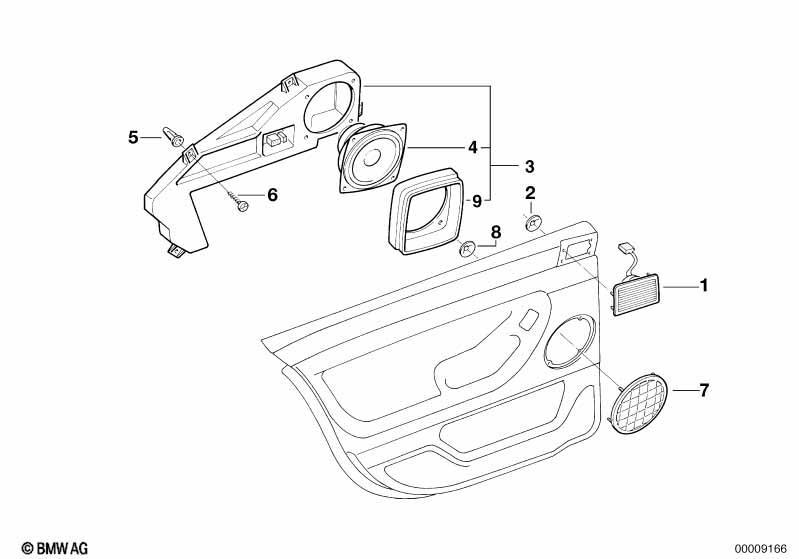 Einzelteile HiFi System Tür hinten