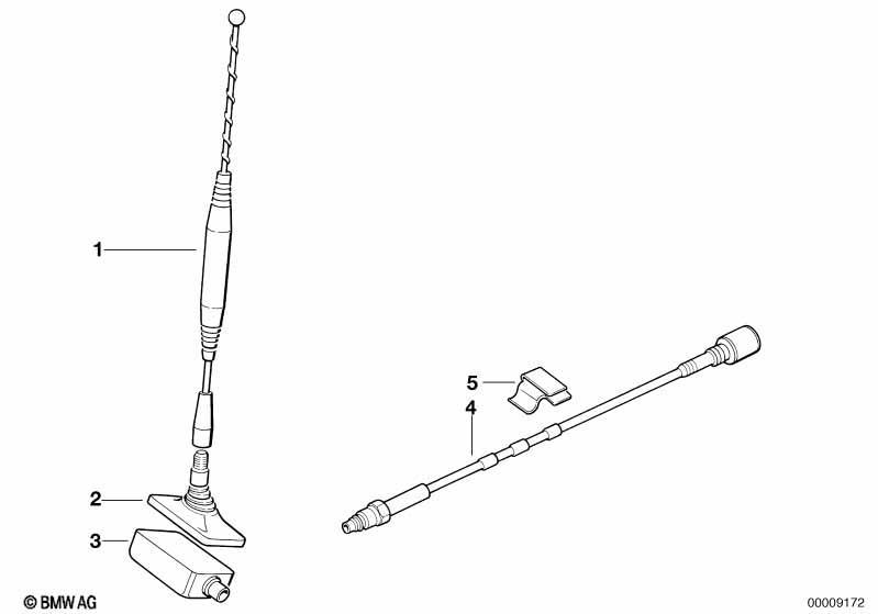 Einzelteile Heckscheibentelefonantenne