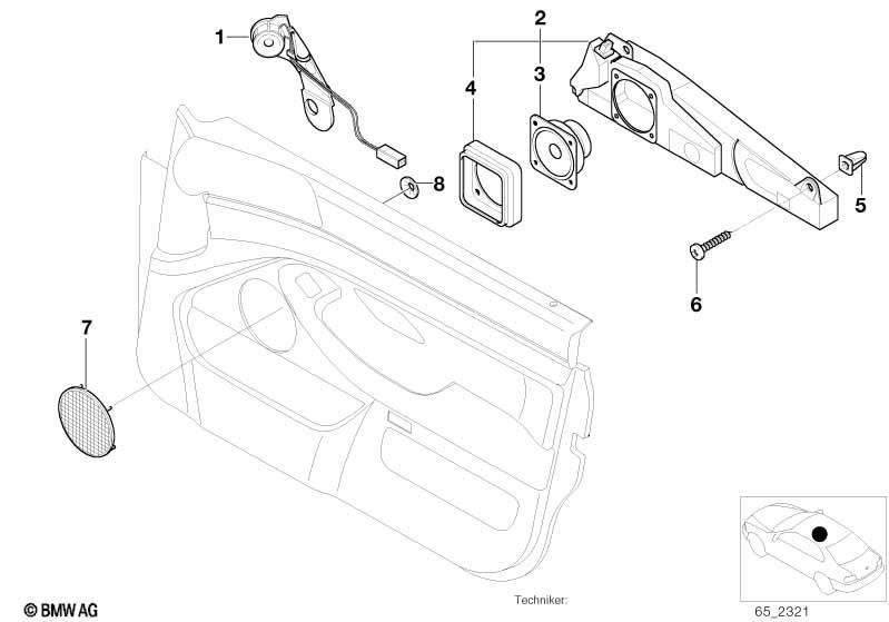 Einzelteile Tür vorne Stereo System