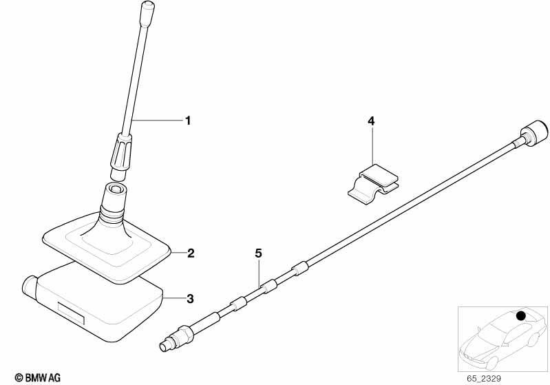 Einzelteile Fensterklebeantenne