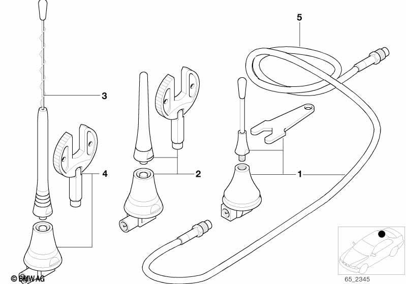 Einzelteile Dachtelefonantenne