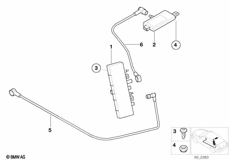 Einzelteile Seiten/Heckscheibenantenne