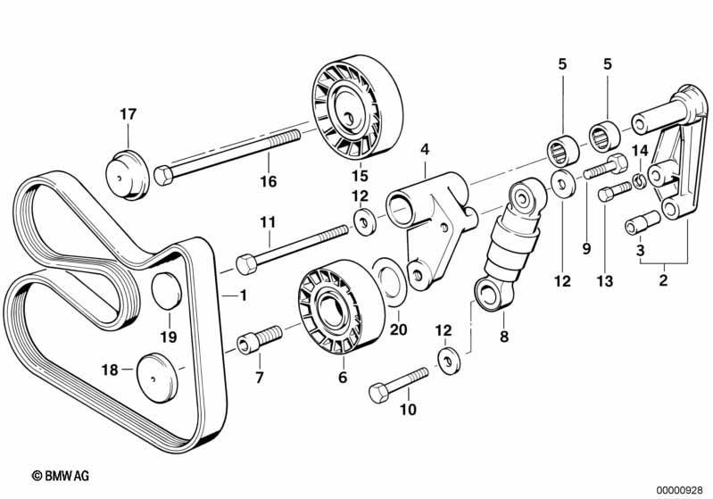 Riementrieb für Wasserpumpe/Generator