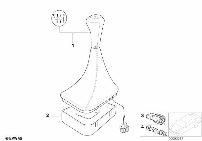 Schalthebelabdeckung Leder beleuchtet