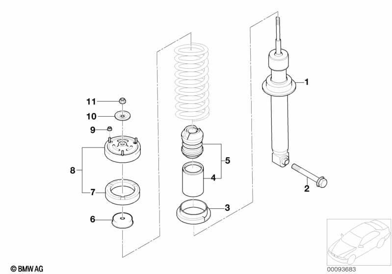 Federbein hinten Anbauteile