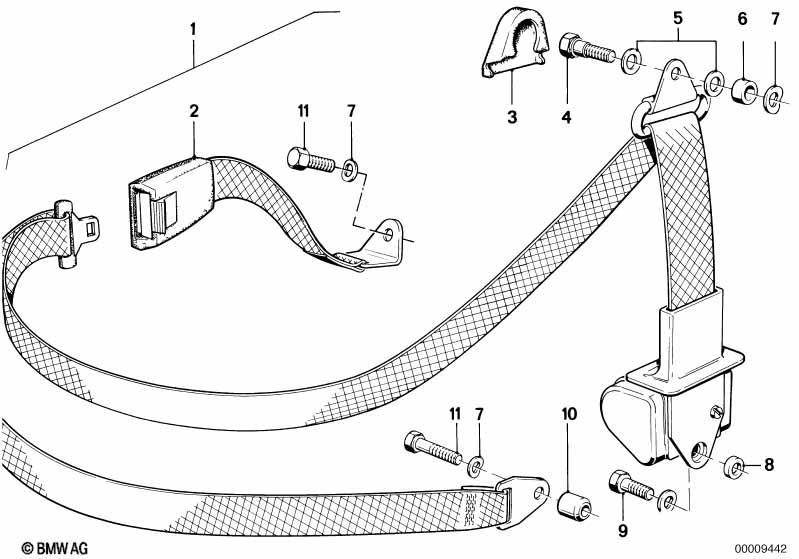 Sicherheitsgurt Anbauteile hinten