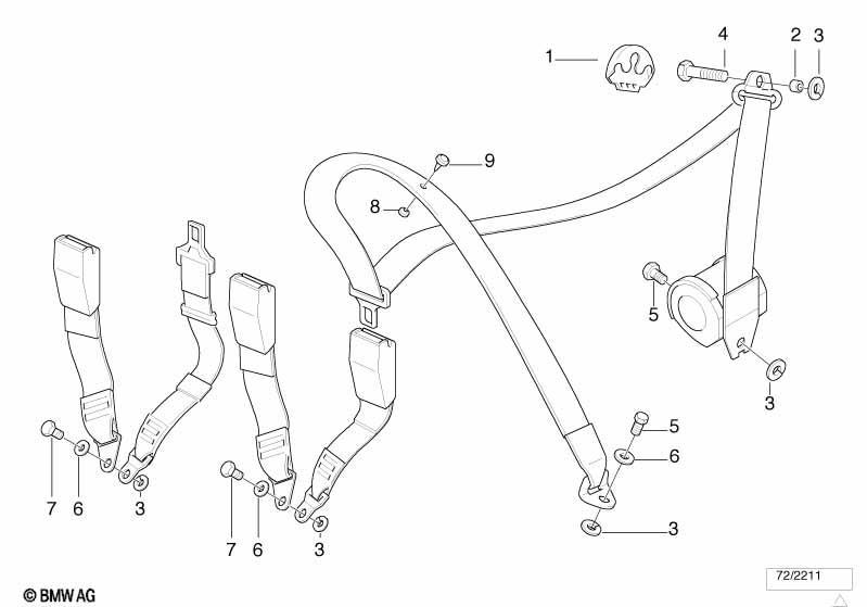 Sicherheitsgurt Anbauteile hinten